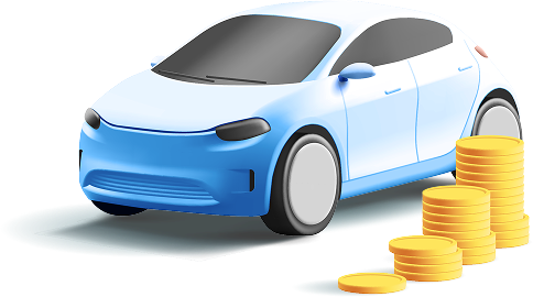 차량과 코인 일러스트